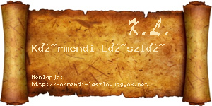 Körmendi László névjegykártya