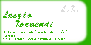 laszlo kormendi business card